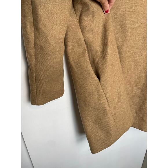 Gap Wool Car Coat Camel Tan Womens Large Double Breasted Tan Trench Dress Coat - Picture 10 of 14
